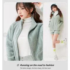 新品 両面着用 フリースジャケット リバーシブル コーラル アウター ボアジャケット モコモコ 立ち襟 防寒 保温 レディース 秋 冬 mlkxb