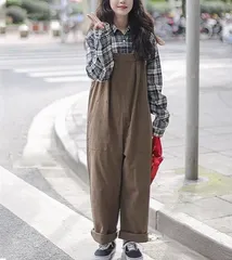 新品 オーバーオール サロペット レディース 秋 大きいサイズ パンツ 可愛い 体型カバー つなぎ カーゴパンツ ワイドパンツ ゆったり 作業着 無地 オシャレ mlwdo