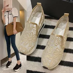 新品 スリッポン インヒール レディースインソール スニーカー ぺたんこ靴 厚底スニーカー mlric