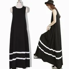 新品 マキシワンピース キャミワンピース ノースリーブワンピース 体型カバー マキシ丈 タンクトップ ノースリーブ レディース mlpqi