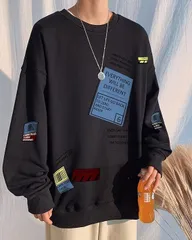 新品 トレーナー メンズ Tシャツ 長袖 秋服 パーカー プルオーバー スウェット ストリート プリント ゆったり カジュアル おしゃれ 大きいサイズ 人気 柔らか く快適 ファッション 春 mlusn