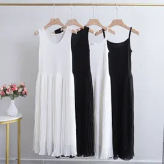 新品 ペチコート ワンピース プリーツワンピース インナーワンピース ペチワンピース インナー キャミソールワンピ  タンクトップワンピース 夏 レディース 母の日 mlsql