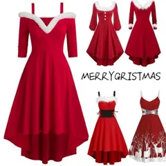 新品 サンタ コスプレ 未使用 衣装 サンタクロース ワンピース 衣装 クリスマス サンタコスチューム サンタ コス mlqpq