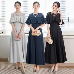 新品 パーティードレス ロングワンピース レース ロング丈 結婚式 披露宴 二次会 お呼ばれ 20代 30代 40代 レディース フォーマル 春 夏 秋 冬 mlmdn