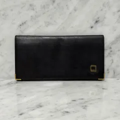美品 dunhill ダンヒル 長財布 本革 札入れ ブラック 黒 ゴールド