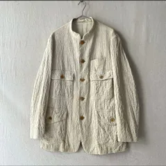 90s ISSEY MIYAKE MEN コーデュロイ ジャケット / M コットン アイボリー スタンドカラー アーカイブ O5-12009-92455
