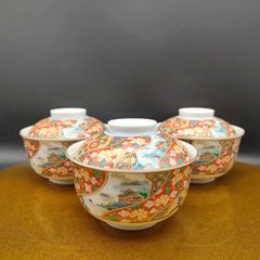 2客 古伊万里 金彩色絵 蓋付茶碗 蓋付丼 骨董 - メルカリ
