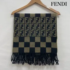 フェンディ ズッカ柄 チェック フリンジ ウール マフラー イタリア製 ユニセックス レディース - ISItems【USED】【古着】【中古】50151090