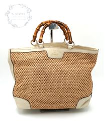 新品】GUCCI かごバッグ ストロー/ミントグリーン - メルカリ