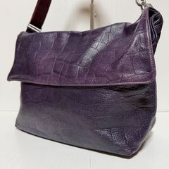 aniary アニアリ クロコ型押し レザー フラップショルダーバッグ