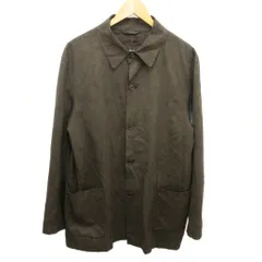 ポールスチュアート PAUL STUART ステンカラーコート ジャケット ストライプ フェイクレザー ロング LL 茶 ブラウン 系 ■MET2 1021のサムネイル