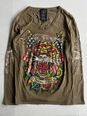 "Edhardy"v-neck sequins long sleeve　エドハーディー　y2k ストリート　00s スパンコールのサムネイル