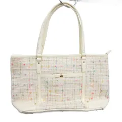 ヨンドシー 4℃ トートバッグ 肩掛け ツイード 白 ホワイト ■YHS2