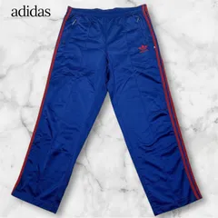 adidas アディダス トラックパンツ ジャージパンツ メンズ サイズ0 ネイビー サイドライン 3ストライプ ウエストゴム イージーパンツ 万国旗タグ