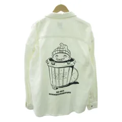 ザラ ZARA 美品 デニムジャケット ブルゾン バックプリント L 白 ホワイト 1022