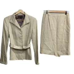 INDIVI(インディビ) スカートスーツ レディース - ベージュ×アイボリー