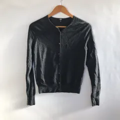 UNIQLO エクストラファインメリノクルーネックカーディガン レディース M ブラック 4081202601120039