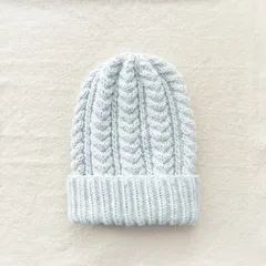 ウールのニット帽 アイスグレー