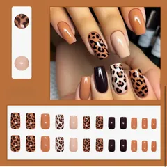 No.384 ネイルチップ 24枚入り ブラウン グラデーション ラメ ニュアンス 上品 付け爪 韓国 シック 秋 冬 大人女子