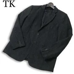 TK タケオキクチ 秋冬★ ウール ツイード テーラード ジャケット Sz.3 メンズ 灰 グレー