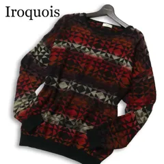 Iroquois イロコイ 285204 Amish Quilt Links Knit★ ウール アーミッシュ柄 セーター ニット Sz.3 メンズのサムネイル