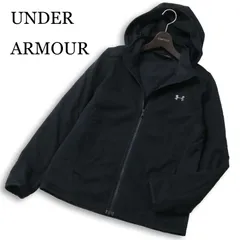 UNDER ARMOUR アンダーアーマー coldgear★ 秋冬 裏起毛★ ロゴ フーディー ジップ パーカー Sz.LG メンズ 黒 トレーニング