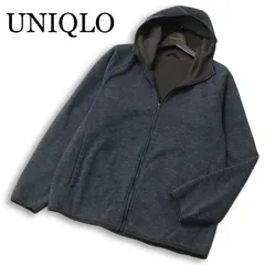 UNIQLO ユニクロ 秋冬★ 裏起毛 ブロックテック フリース パーカー Sz.XL メンズ 灰 グレー 大きいサイズ