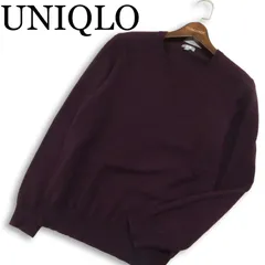 UNIQLO ユニクロ 秋冬 高級 カシミヤ100%★ Vネック セーター ニット Sz.M メンズ