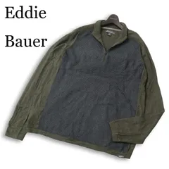 Eddie Bauer エディーバウアー 秋冬 ウール混★ 切替 ハーフジップ セーター ニット Sz.XL メンズ 大きいサイズ アウトドア