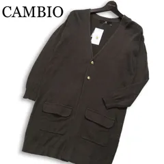 【新品 未使用】 CAMBIO カンビオ 秋冬 刻印 金ボタン★ ニット ロング カーディガン 羽織り Sz.S メンズのサムネイル