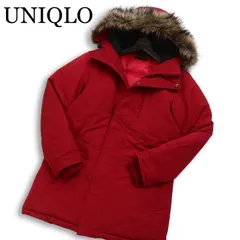 UNIQLO ユニクロ 秋冬 フェイク ファー着脱可★ エアテック ダウン ジャケット コート Sz.S メンズ 赤