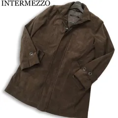 INTERMEZZO インターメッツォ レナウン 秋冬 ダウン ライナー★ フェイク レザー ジップ コート Sz.M メンズのサムネイル