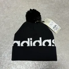 新品　未使用 タグ付き adidas アディダス ビーニー ポンポン ニット帽 IB2654 ブラック 黒 ロゴ