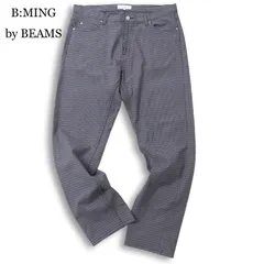 B:MING by BEAMS ビームス 通年 ストレッチ 千鳥柄★ テーパード パンツ Sz.XL メンズ 大きいサイズ