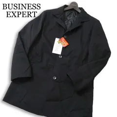 【新品 未使用】 BUSINESS EXPERT ビジネス エキスパート 秋冬 中綿 キルティング★ ステンカラー コート Sz.M メンズ 黒
