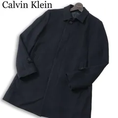 高級★ Calvin Klein カルバンクライン 秋冬 Milior ウール カシミヤ混★ ステンカラー コート Sz.36 メンズ 紺 ネイビー