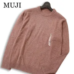 【新品 未使用】 MUJI 無印良品 秋冬 ミドルゲージ ウール100％★ クルーネック ニット セーター Sz.M メンズ