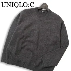 24AW★ UNIQLO:C ユニクロC 秋冬 ウール混 リラックス Vネック ニット セーター Sz.M メンズ 灰 グレー