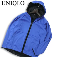 UNIQLO ユニクロ 秋冬 裏ボア★ ジップアップ フーディー 防風 パーカー Sz.L　レディース ネイビー