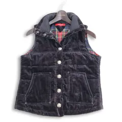 tommy girl トミーガール トミー ヒルフィガー 秋冬 中綿★ ヘリンボーン ベスト フーデッド Sz.M レディース 紺