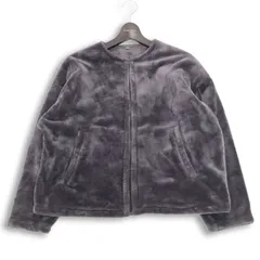 MUJI 無印良品 秋冬★ フリース ブルゾン ノーカラー ジャケット ブルゾン Sz.M～L レディース 灰のサムネイル
