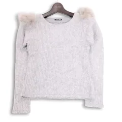 L'EST ROSE レストローズ 秋冬 フォックス ファー★ セーター ニット Sz.2 レディース 灰のサムネイル