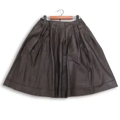 FOXEY NEW YORK フォクシー ニューヨーク 秋冬 フェイク レザー★ フレア Aライン スカート  Sz.38 レディースのサムネイル