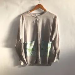 タグ付き SUPER LADY 山本寛斎 ポケット刺繍カーディガン レディース L ライトグレー 4081202601120049