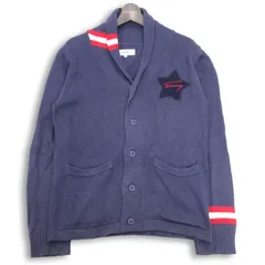TOMMY トミー ヒルフィガー 秋冬 ロゴ★ ニット カーディガン Sz.M メンズ 紺