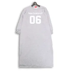 NEW BALANCE ニューバランス 秋冬 裏起毛★ スウェット ワンピース Sz.M レディース 灰