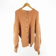 コカ coca パフスリーブ ショート カーディガン ニット オレンジ M ウール混 トップス