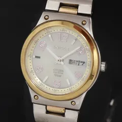 ソーラー シチズン ウィッカ E001-S017513 シルバ―文字盤 デイデイト レディース腕時計 2000000 NSK KRK