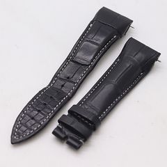 未使用】ハミルトン 純正レザーベルト 22mm 黒Dバックル 白ステッチ