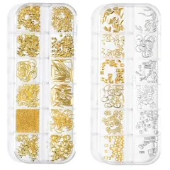 ネイルパーツ スタッズ 金属パーツ ネイルスタッズ Yesmart 星 月 丸 メタルパーツ ゴールド シルバー ネイルアート デコパーツ スタッズパーツ YES122 0